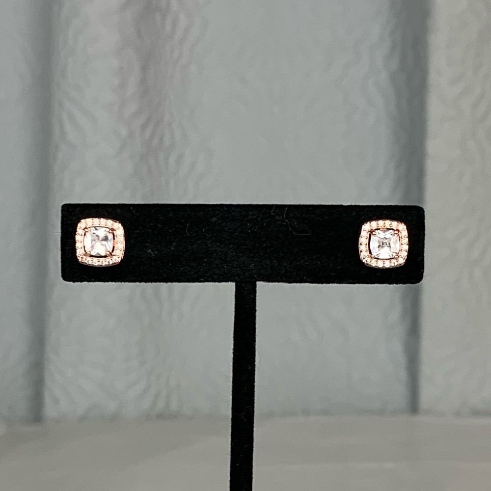 3/$10 Round & Square CZ Stud Earrings Various Colors - Picture 5 of 7